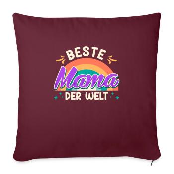 Coole Mama Muttertag weltbeste Mama Mothersday - Sofakissenbezug 45 x 45 cm - Burgunderrot - Vorne