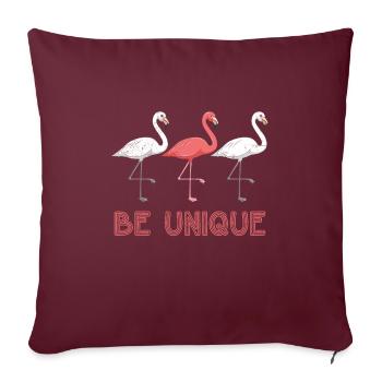 Soyez unique Flamingo Femmes Flamingo Fan - Housse de coussin décorative 45 x 45 cm - bordeaux - Devant