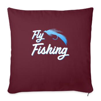Pêche à la mouche Pêche Pêche à la mouche - Housse de coussin décorative 45 x 45 cm - bordeaux - Devant