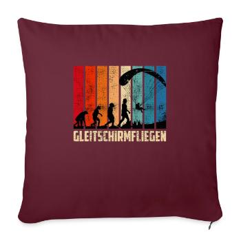 Parapente Evolution Parapente - Housse de coussin décorative 45 x 45 cm - bordeaux - Devant