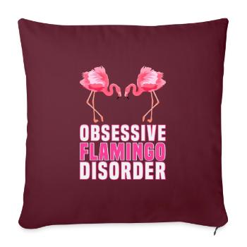Flamants roses Trouble obsessionnel des flamants roses Femmes - Housse de coussin décorative 45 x 45 cm - bordeaux - Devant