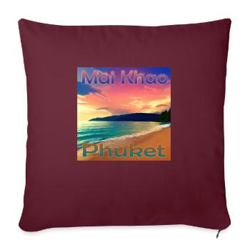 Vacances d’été: Journées ensoleillées à Mai Khao Beach, Phuk - Housse de coussin décorative 45 x 45 cm - bordeaux - Devant
