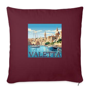 Malte Valletta Port Straight Cut Design - Housse de coussin décorative 45 x 45 cm - bordeaux - Devant