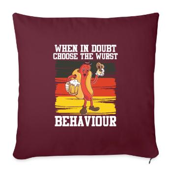 Deutsches Essen When In Doubt Choose the Wurst - Sofakissenbezug 45 x 45 cm - Burgunderrot - Vorne