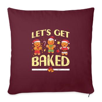 Lebkuchenmänner Let's get Baked Weihnachten - Sofakissenbezug 45 x 45 cm - Burgunderrot - Vorne