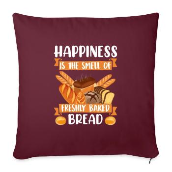 Backliebe Le bonheur, c’est l’odeur du pain frais - Housse de coussin décorative 45 x 45 cm - bordeaux - Devant