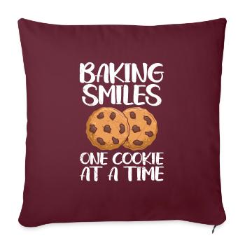 Baking Smiles One Cookie at a Time Weihnachten - Sofakissenbezug 45 x 45 cm - Burgunderrot - Vorne
