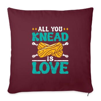 Pâte à pain Tout ce que vous pétrissez est de l’amour Pain Backlieber - Housse de coussin décorative 45 x 45 cm - bordeaux - Devant