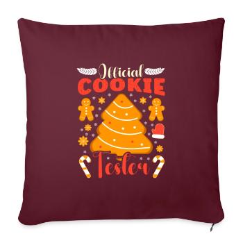Plätzchen Official Cookie Tester Backliebhaber - Sofakissenbezug 45 x 45 cm - Burgunderrot - Vorne