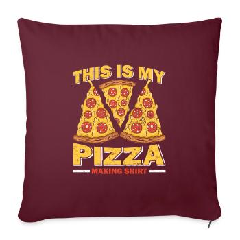 Pizzaïolo c’est ma chemise de fabrication de pizza - Housse de coussin décorative 45 x 45 cm - bordeaux - Devant