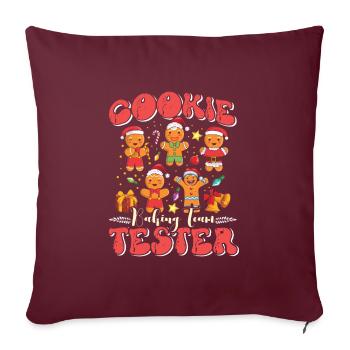 Lebkuchen Weihnachten Cookie Tester Backen - Sofakissenbezug 45 x 45 cm - Burgunderrot - Vorne