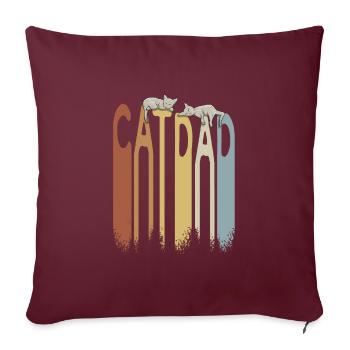 Retro Cat Dad Cat Dad with Sleeping Cats - Sofa pillowcase 17,3'' x 17,3'' (45 x 45 cm) - burgundy - Front