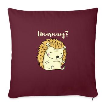 Amoureux du hérisson câlin drôle de motif de hérisson ? - Housse de coussin décorative 45 x 45 cm - bordeaux - Devant