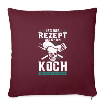 Chef disant mettre la recette à l’écart du cadeau de cuisinier à domicile - Housse de coussin décorative 45 x 45 cm - bordeaux - Devant