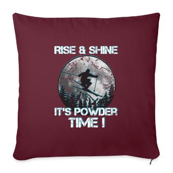 Ski Rise and shine It's powder Time - Sofakissenbezug 45 x 45 cm - Burgunderrot - Vorne