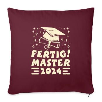 Master 2024 TERMINÉ ! Fête de la maîtrise - Housse de coussin décorative 45 x 45 cm - bordeaux - Devant