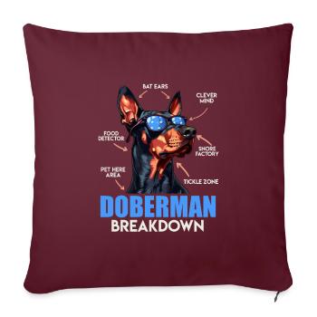 DOBERMAN BREAKDOWN Doberman Besitzer Lustiges - Sofakissenbezug 45 x 45 cm - Burgunderrot - Vorne