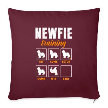 NEWFIE TRAINING Propriétaires de chiens Terre-Neuve - Housse de coussin décorative 45 x 45 cm - bordeaux - Devant