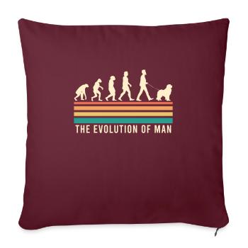 Terre-Neuve EVOLUTION Newfie Propriétaire de chien - Housse de coussin décorative 45 x 45 cm - bordeaux - Devant