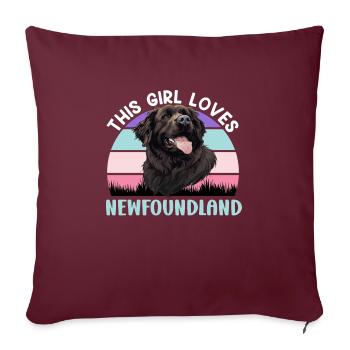 Newfie CETTE FEMME AIME TERRE-NEUVE PROPRIÉTAIRE - Housse de coussin décorative 45 x 45 cm - bordeaux - Devant