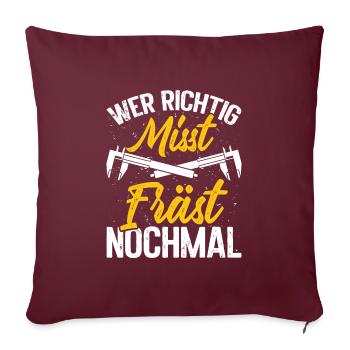 Métier d’opérateur de machine de découpe Maître machiniste CNC - Housse de coussin décorative 45 x 45 cm - bordeaux - Devant