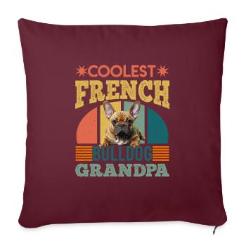 Französische Bulldogge BOULEDOGUE FRANÇAIS LE PLUS COOL - Housse de coussin décorative 45 x 45 cm - bordeaux - Devant