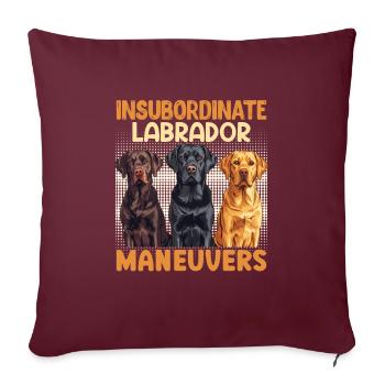 Labrador Dog MANŒUVRES INSUBORDONNÉES DU LABRADOR - Housse de coussin décorative 45 x 45 cm - bordeaux - Devant