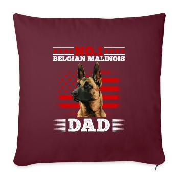 Berger Belge N°1 MALINOIS BELGE PAPA - Housse de coussin décorative 45 x 45 cm - bordeaux - Devant