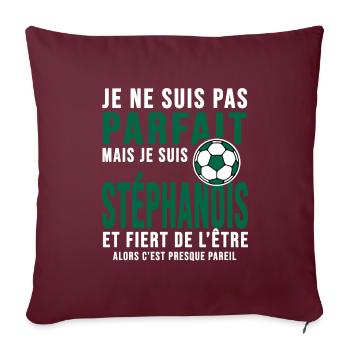 Saint étienne club football Club verts Stéphanois - Housse de coussin décorative 45 x 45 cm - bordeaux - Devant