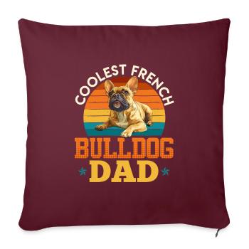 Französische Bulldogge Coolest French Bulldog - Housse de coussin décorative 45 x 45 cm - bordeaux - Devant
