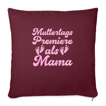 PREMIÈRE DE LA FÊTE DES MÈRES EN TANT QUE MAMAN Enfin maman - Housse de coussin décorative 45 x 45 cm - bordeaux - Devant