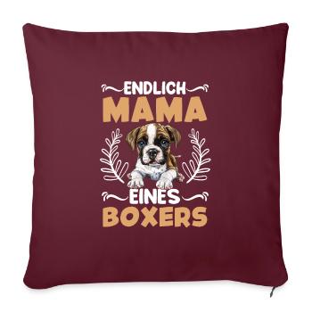 Maman Chien ENFIN MAMAN D’UN BOXER ALLEMAND - Housse de coussin décorative 45 x 45 cm - bordeaux - Devant