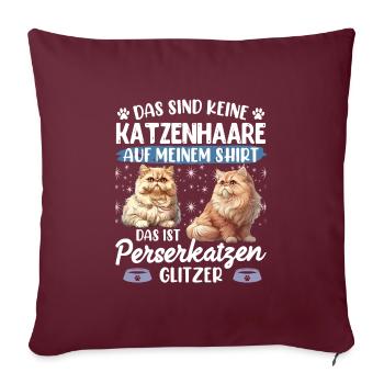 Chat persan PAS DE POILS DE CHAT, C’EST UN CHAT PERSAN - Housse de coussin décorative 45 x 45 cm - bordeaux - Devant