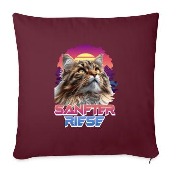 Maine Coon Chat GENTIL GÉANT Drôle Main Coon - Housse de coussin décorative 45 x 45 cm - bordeaux - Devant