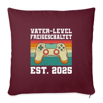 NIVEAU PÈRE DÉBLOQUÉ EST. 2025 Expectant - Housse de coussin décorative 45 x 45 cm - bordeaux - Devant
