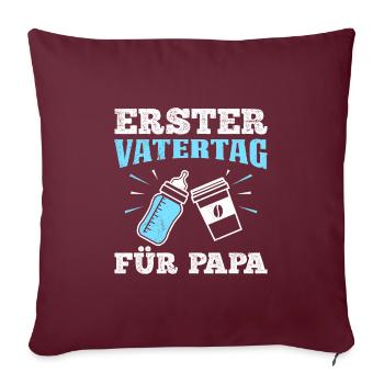 PREMIÈRE FÊTE DES PÈRES POUR PAPA Future papa - Housse de coussin décorative 45 x 45 cm - bordeaux - Devant
