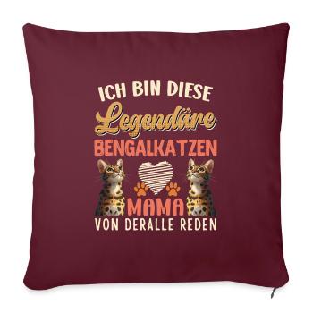 Chats Bengal JE SUIS CE CHAT BENGAL LÉGENDAIRE - Housse de coussin décorative 45 x 45 cm - bordeaux - Devant