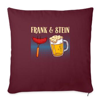 Frank and Stein Saucisse et bière Bavaria - Housse de coussin décorative 45 x 45 cm - bordeaux - Devant