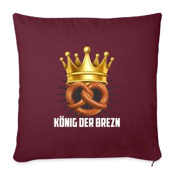 Bretzel König Bretzel Brezn Bayern - Housse de coussin décorative 45 x 45 cm - bordeaux - Devant
