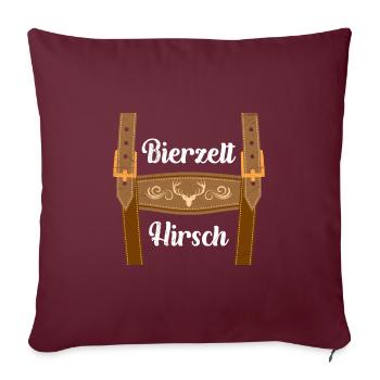 Bierzelt Hirsch mit Lederhosen Bayern - Sofakissenbezug 45 x 45 cm - Burgunderrot - Vorne