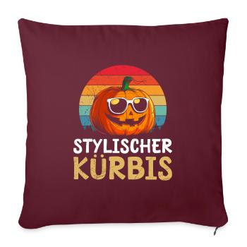 Halloween Fête Enfants ÉLÉGANT CITROUILLE Drôle - Housse de coussin décorative 45 x 45 cm - bordeaux - Devant