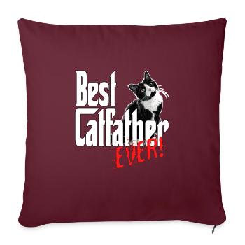 Chat Papa Meilleur Catfather Jamais Fou Chat Père Kitty - Housse de coussin décorative 45 x 45 cm - bordeaux - Devant