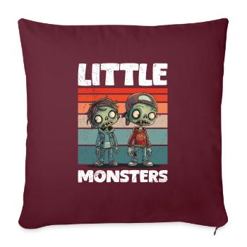 Halloween Kostüm Kinder LITTLE MONSTERS Lustiges - Sofakissenbezug 45 x 45 cm - Burgunderrot - Vorne
