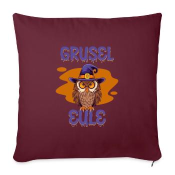 Halloween GRUSEL EULE Lustiges Halloween - Sofakissenbezug 45 x 45 cm - Burgunderrot - Vorne
