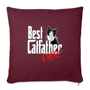 Chat Papa Meilleur Catfather Jamais Fou Chat Père Kitty - Housse de coussin décorative 45 x 45 cm - bordeaux - Devant