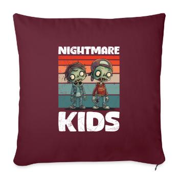 Halloween Party NIGHTMARE KIDS Gruseliges Zombie - Sofakissenbezug 45 x 45 cm - Burgunderrot - Vorne