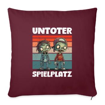 Halloween Kostüm Kinder UNTOTER SPIELPLATZ - Sofakissenbezug 45 x 45 cm - Burgunderrot - Vorne