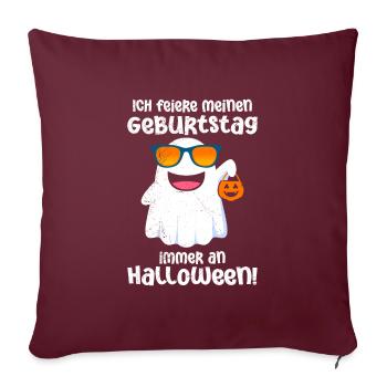 Fête d’Halloween JE FÊTE MON ANNIVERSAIRE - Housse de coussin décorative 45 x 45 cm - bordeaux - Devant
