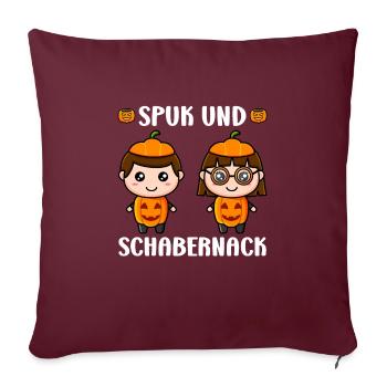 Halloween Kostüm SPUK UND SCHABERNACK Lustiges - Sofakissenbezug 45 x 45 cm - Burgunderrot - Vorne