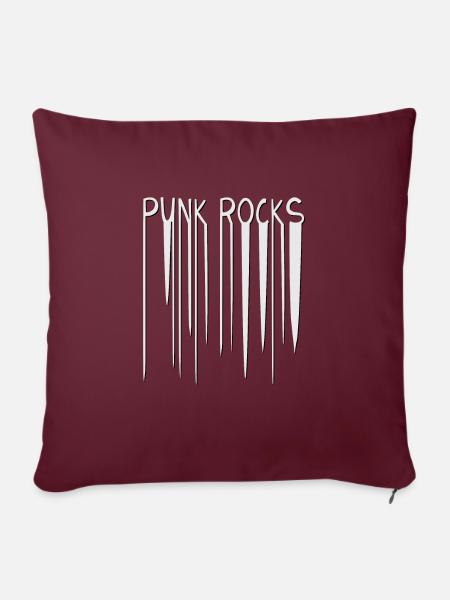 Retro Punk Rock Nostalgia Music Punk Rocks - Sofa pillowcase 17,3'' x 17,3'' (45 x 45 cm) - burgundy